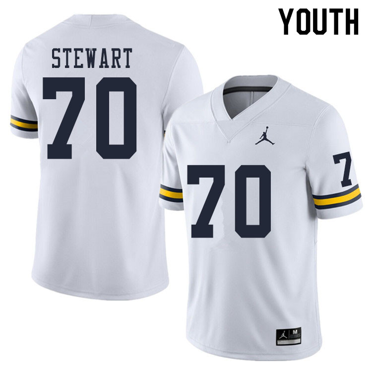 Youth #70 Jack Stewart Michigan Wolverines College Football Jerseys Sale-White